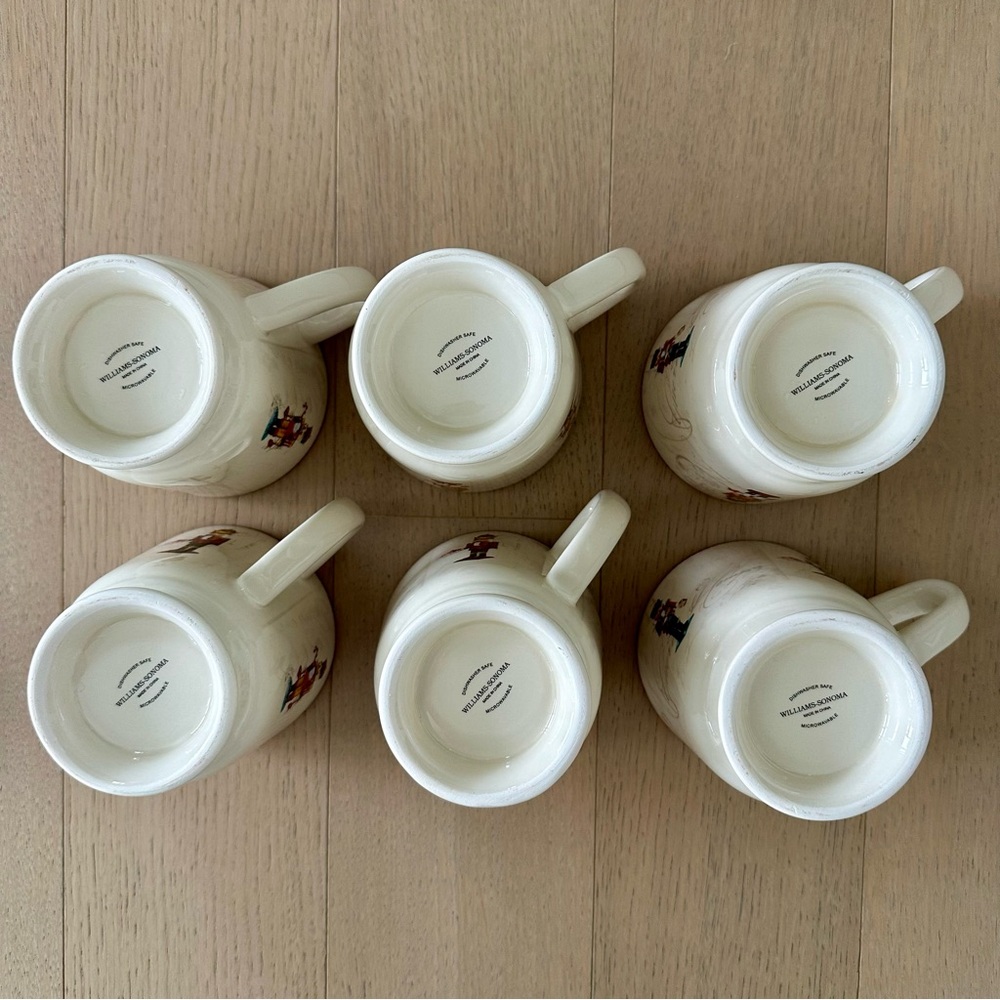 Williams Sonoma Nutcracker Christmas Holiday Festive Set of 6 Mugs - Picture 8 of 9